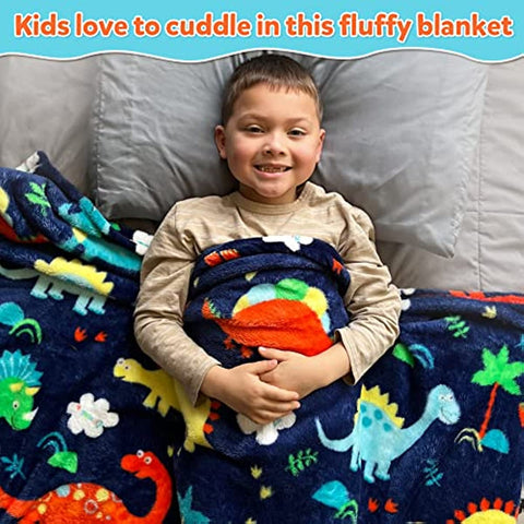 Dinosaur Blanket for Boys, Dinosaur Toddler Blanket for Boys and Girls, Cute Dinosaur Blankets for Kids, Toddler Boys Blanket Soft Dinosaur Fleece Kids Throw Blanket for Toddler (50x60 inch)