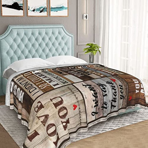 Gifts for Husband, Husband Birthday Gift, Husband Blanket 50''x60'', Blanket for Husband Gifts from Wife Soft Cozy Flannel Throw Blanket for Husband