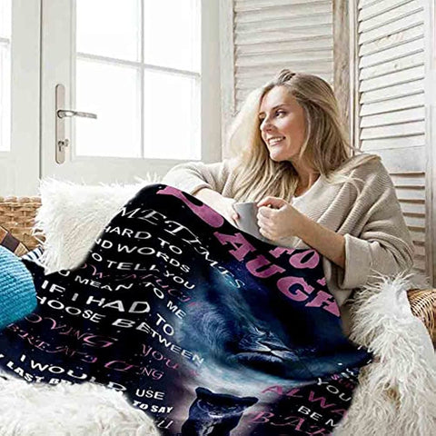 Daughter Gift from Dad Birthday Gifts from Lion Father Blanket to My Daughter Romantic Christmas Birthday Gifts Love Letter for Her Lightweight Flannel Blanket for Bed Sofa