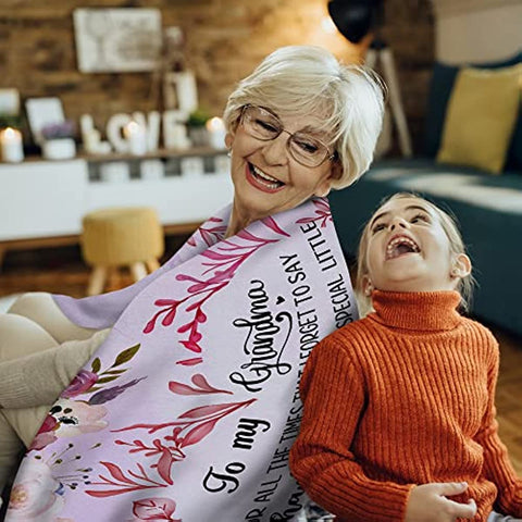 Grandma Blanket, Grandma Gifts Cozy & Soft Throw Blanket from Grandkids, Nana Gifts from Granddaughter, Grandma Birthday Gifts from Grandchildren, for Grandma, 50" x 60"