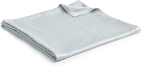 Cooling Bamboo & Cozy Velvet Dual-Sided Duvet for Weighted Blankets (80''x87'') - Blue Grey Print
