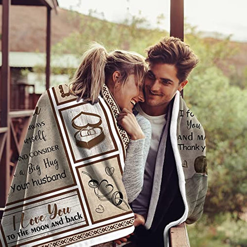 Gifts for Her for Wife, to My Wife Soft Throw Blanket Wife Gifts from Husband for Anniversary, Romantic Gifts - I Love You Gifts(60” x 50”)