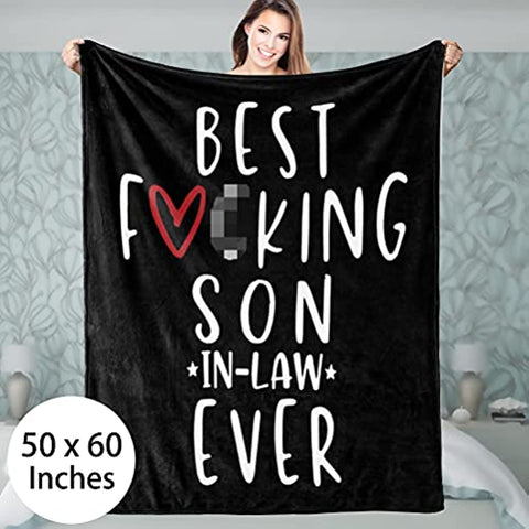 Flannel Blanket – Gift for Son in Law, Personalized Fleece Blanket for Birthday, Anniversary, Holiday, Valentine’s Day – 1 Sheet(fuk 38)