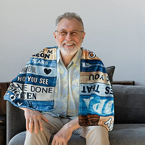 Grandpa Gifts Throw Blanket, Father's Day,Birthday Gifts for Grandpa, Best Grandpa Gifts from Grandchildren,Great Retirement Gift Super Soft Light Weight Couch Bed Christmas Throw Blanket 60'' x 50''