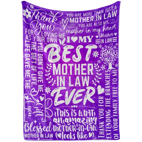 Mother in Law Gifts from Daughter, Birthday Gifts for Mother in Law, Christmas Birthday Mother's Day Thanksgiving Day, Best Mom in The World (65 X 50 Inches)