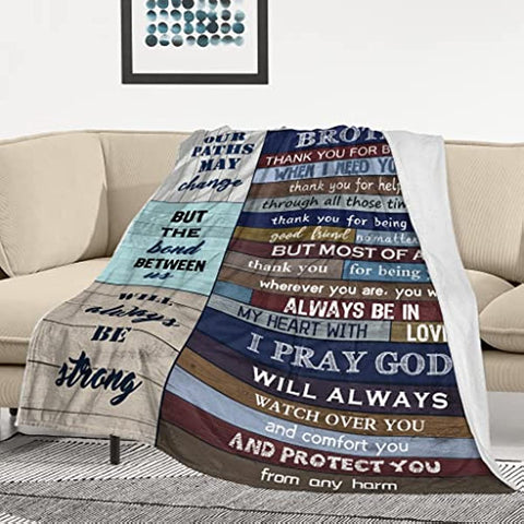 Gifts for Brother Blanket - Brother Gifts from Sister - Big Brother Gift - Brother Gifts - Gifts for Brother Adult - Brother Birthday Gift - Birthday Gifts for Brother Throw Blankets 60"x 50"