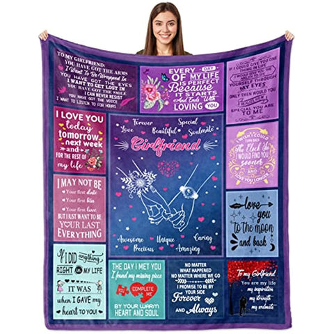 Gifts for Girlfriend from Boyfriend, Girlfriend Gifts Blanket 60"x50" Girlfriend Birthday Gifts, Best Girlfriend Gifts Ideas for Valentine's Day Mothers Day Christmas, to My Girlfriend Throw Blankets