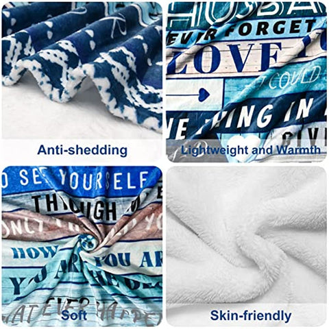 to My Husband Blanket from Wife, Romantic Anniversary Blanket for Husband from Wife, Birthday Gifts for My Husband Valentine's Day Gifts for Him, Warm Fleece Blanket Talking Love to Him, 50x60inch