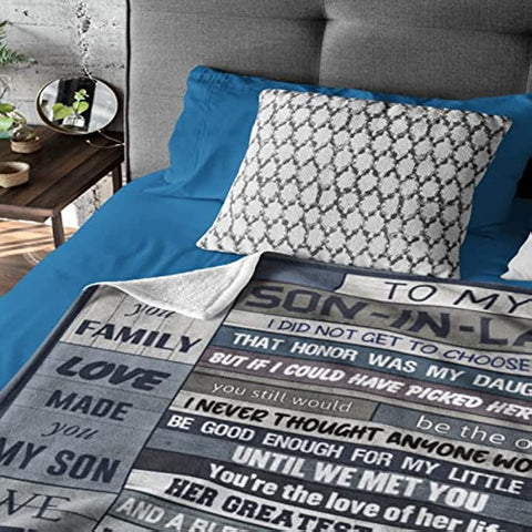 Son in Law Blanket 60’’x50’’, Son in Law Gifts from Mother in Law, to My Son in Law Gifts Ideas, Son-in-Law Gifts Throw Blanket, Best Gift Ideas for Son in Law Birthday Christmas Father’s Day