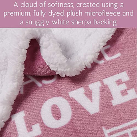 Sister Throw Blanket, Birthday Gifts for Sister, Sisters Presents, Sentimental Gift for Your Sister, Twin, Big or Little Sister 60x50 Inches (Dusty Pink, Sherpa)