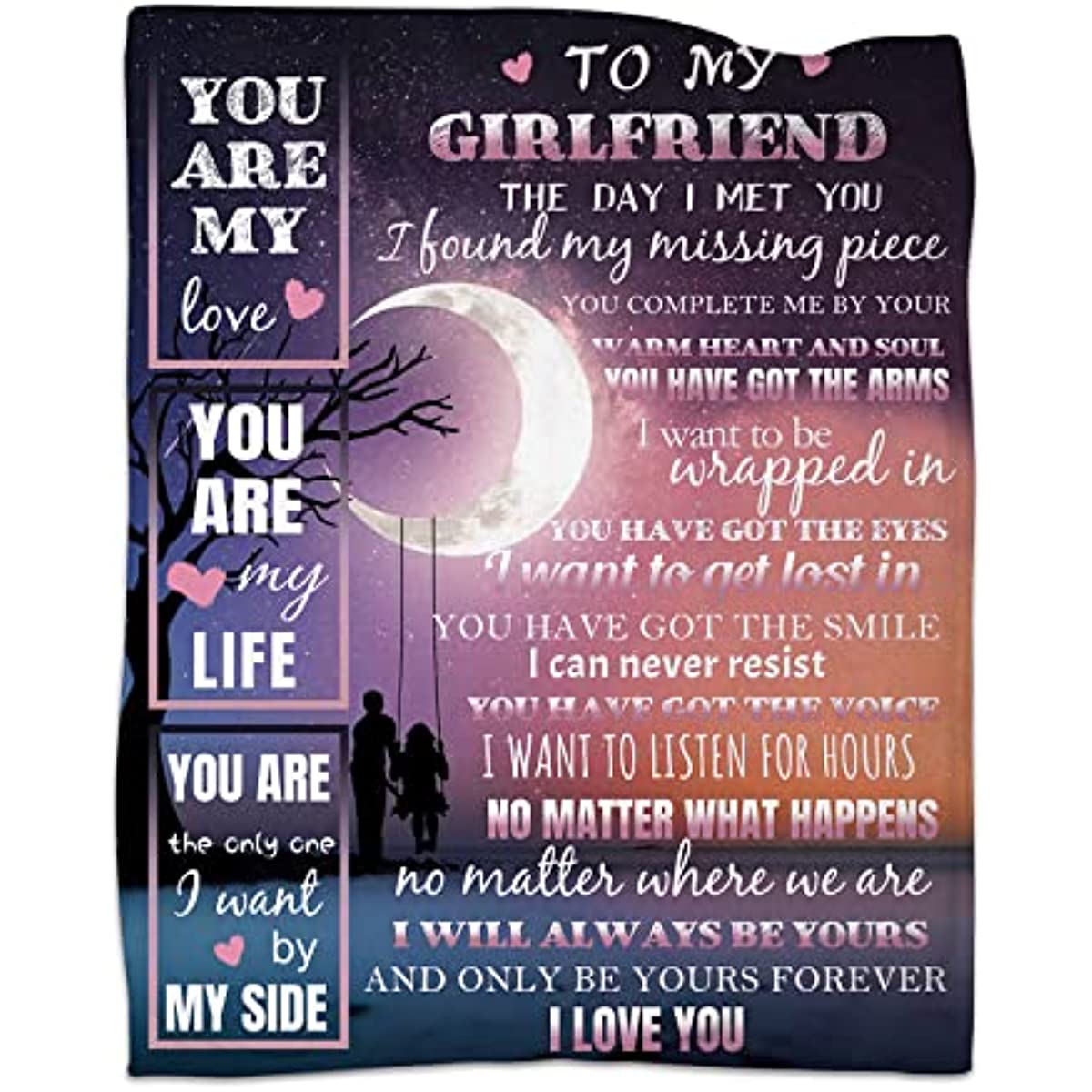 Girlfriend Blanket-I Love You Blanket to Girlfriend-Gifts for Girlfriend-Romantic Anniversary Birthday for Her Throw Blanket 60"x50"