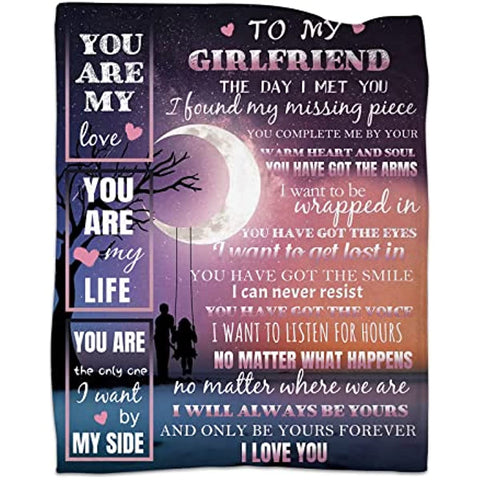 Girlfriend Blanket-I Love You Blanket to Girlfriend-Gifts for Girlfriend-Romantic Anniversary Birthday for Her Throw Blanket 60"x50"