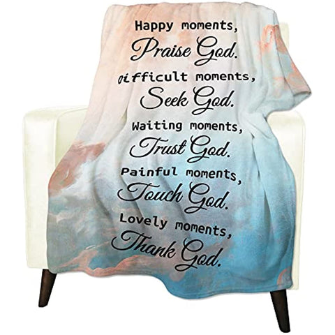 Christian Gifts for Women Healing Soft Blanket with Inspirational Religious Lightweight Cozy Plush Throw Blanket for Couch Get Well Soon Gifts for Women Men 40 x 50 inch