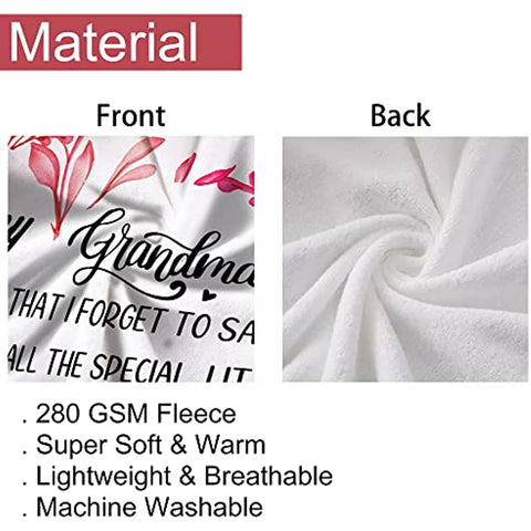 Grandma Blanket, Grandma Gifts Cozy & Soft Throw Blanket from Grandkids, Nana Gifts from Granddaughter, Grandma Birthday Gifts from Grandchildren, for Grandma, 50" x 60"