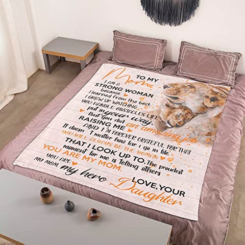 Mother Day Birthday Gifts for Mom-Mom Gifts Lion Throw Blanket Mom Gifts from Daughter,Mom Birthday Gifts(55 * 70inches)