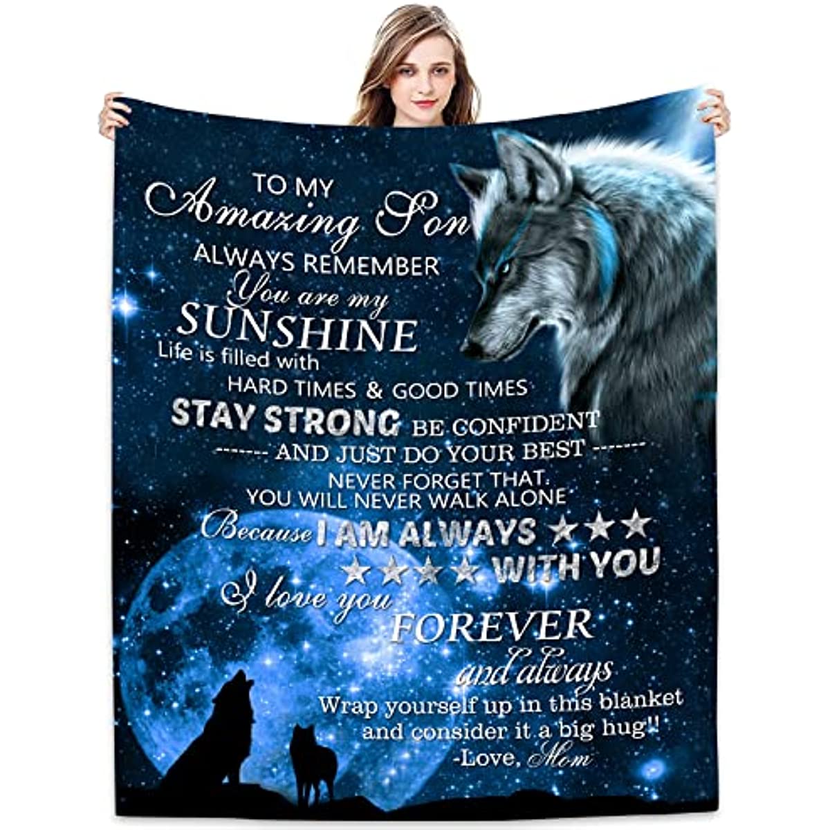 Son Gifts Blanket 60"X 50" - To My Son - Son Gifts From Mom/Dad - Funny Gifts For Son Blanket - Best Birthday Gift Ideas For Son - Gifts For Grown Son - Son Gift From Mother Or Father Blankets