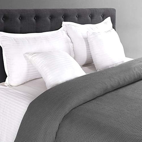100% Cotton Thermal Blanket, Breathable Bed Blanket Twin Size, Soft Waffle Blanket, Twin Blanket, All Season Cotton Blanket, Charcoal