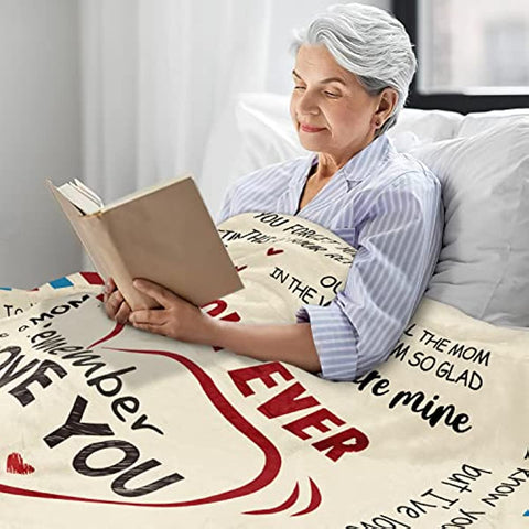 Mothers Day, Birthday Gifts for Mom from Daughter Son - Best Mom Ever Gifts, Unique Gifts for Mom to Be, Pregnant, New Mom Gifts for Women After Birth - I Love You Mom Throw Blanket 50x60