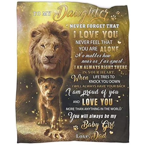 to My Daughter Blanket Gifts from Dad Blanket for Daughter Flannel Blanket for Birthday Anniversary Graduation Couch Sofa Bedroom 50"x60"