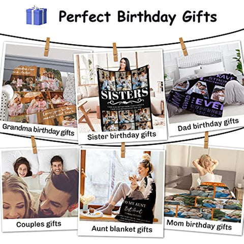 Personalized Blanket for Sister - Sister Birthday Gifts for Sister, Sister Gifts from Sister Brother, Sister Birthday Gifts from Sister, Best Sister Gifts for Women, Custom Blanket