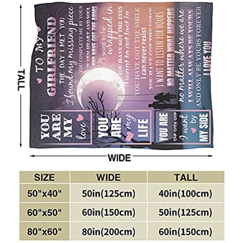 Girlfriend Blanket-I Love You Blanket to Girlfriend-Gifts for Girlfriend-Romantic Anniversary Birthday for Her Throw Blanket 60"x50"