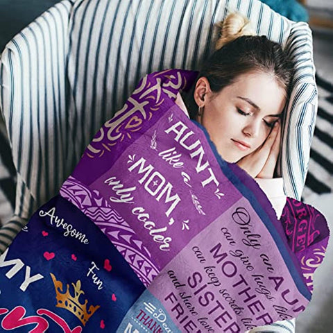 Mothers Day for Aunt Gifts Blanket from Niece, Best Aunt Ever Gifts Throw 50" X 60", Valentines Day Gifts for Aunt, Aunt Birthday Gift from Niece, Auntie Gifts for Women, Best Auntie Ever Gifts