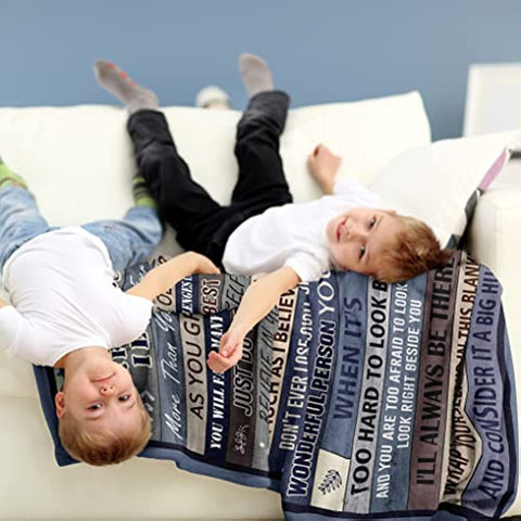 Son Gifts from Mom Blanket, Gifts for Son, Best Gifts for Grown Son, Mom to Son Gifts, To My Amazing Son - Back to School/Birthday/Graduation Gift Ideas for Son from Dad Throw Blankets 60"X50"