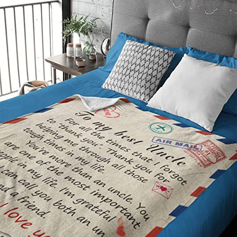 Uncle Gifts Blanket - Uncle Gifts from Niece 60"x50" - Uncle Gifts from Nephew - Birthday Gifts for Uncle - Best Uncle Ever Gift Ideas - Great Gifts for Uncles from Nieces