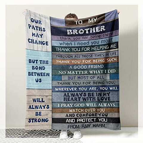 Gift for Brother Blanket - Brother Gifts from Sister - Brother Sister Gift - Gifts for a Brother - Big Brother Gift - Gifts for Brother Adult Birthday,Graduation, for Brother from Brother 60x50in