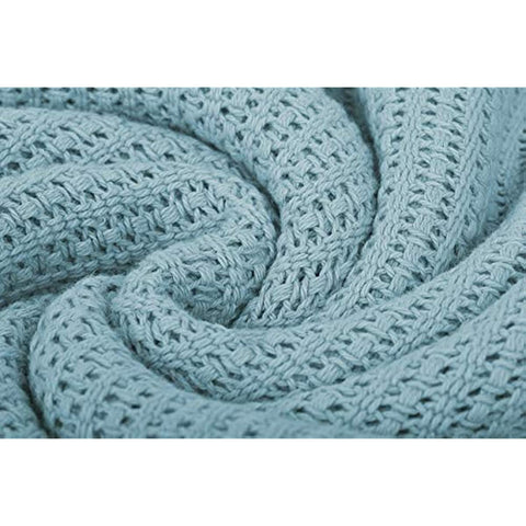 Textile Supply Leno Weave Ice Grey Blanket, Queen 100% Cotton, Lightweight, Warm, Extra-Fluffy, Premium and Durable Soft & Cozy Bed Blanket for Bed, Couch, Sofa Throw for All Season