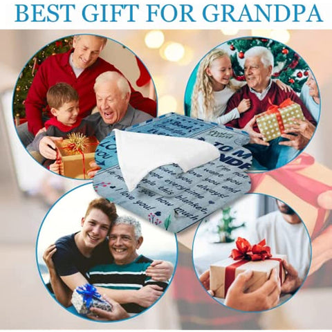 Grandpa Blanket - Grandpa Gifts, Gift for Grandpa, Birthday Gifts for Great Grandpa from Grandchildren, Grandpa Blanket Throw