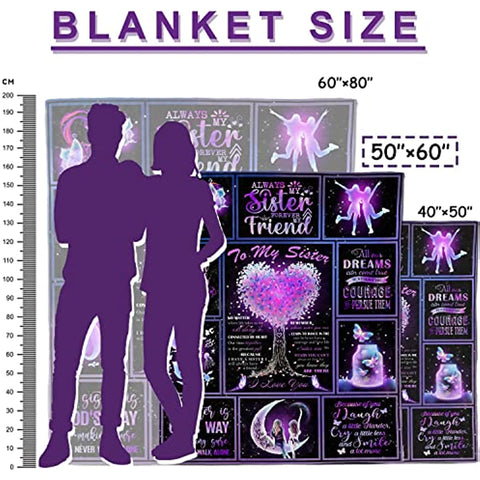 Sister Birthday Gifts from Sister, Sister Gifts, Sister Blanket 60"x50", Sister Gifts from Sister, Birthday Gifts for Sister, Gifts for Sister Throw Blanket