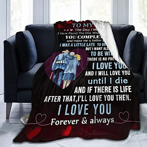 To My Love Blanket Wife Husband Boyfriend Girlfriend Throw Blankets for Couch Sofa Positive Encourage Gift for Anniversary Birthday 50X60 Inch