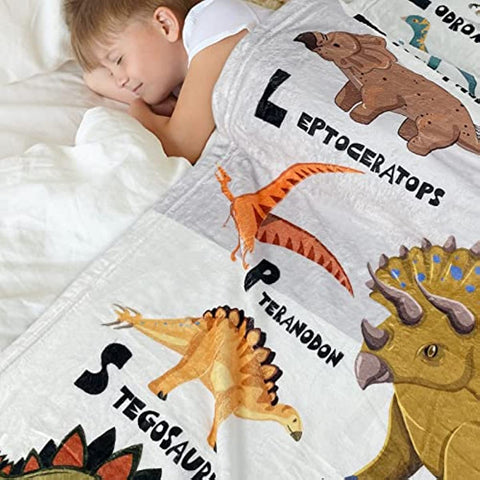 Dinosaur Blanket for Boys Soft Cozy Flannel Warm Kids Dinosaur Throw Blanket Unique Gifts Dinosaur Room Decor Blanket for Teens Kids for Couch Sofa Bed Dino Blanket for Girls Teens 50"x60"