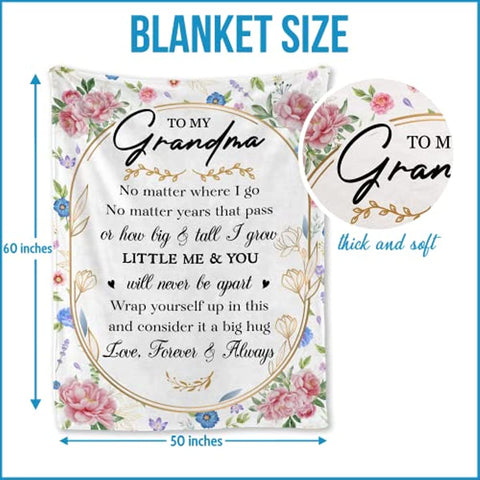 Grandma Gifts, Blankets for Grandma, Gifts for Grandma Mom Form Granddaughter Grandkids Grandson Grandchildren, Grandma Gifts for Birthday Christmas New Year Blanket Throw