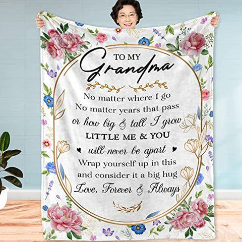 Grandma Gifts, Blankets for Grandma, Gifts for Grandma Mom Form Granddaughter Grandkids Grandson Grandchildren, Grandma Gifts for Birthday Christmas New Year Blanket Throw