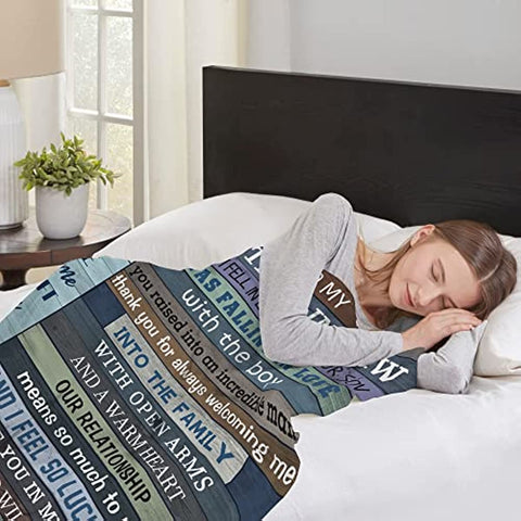 Mother in Law Gifts from Daughter in Law, Throw Blanket Gifts for Mother in Law Gift for Birthday Christmas Mother’s Day, Flannel Fleece Soft Warm Cozy Blankets for Bed Sofa 60”x50”