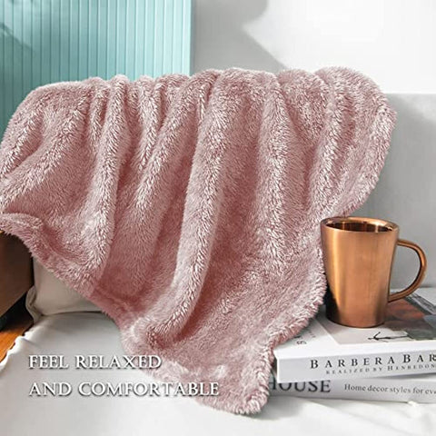 Plush Extra Large Fleece Throw Blanket for Couch,Bed and Sofa (50x70 inches, Dusty Pink) Soft, Warm, Lightweight