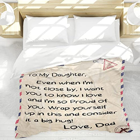 Mothers Day Birthday Gifts for Daughter-Daughter Throw Blanket,Daughter Gifts,Daughter Gifts from Dad,Birthday Gifts for Daughter Adult,Daughter Blanket 55"X70"