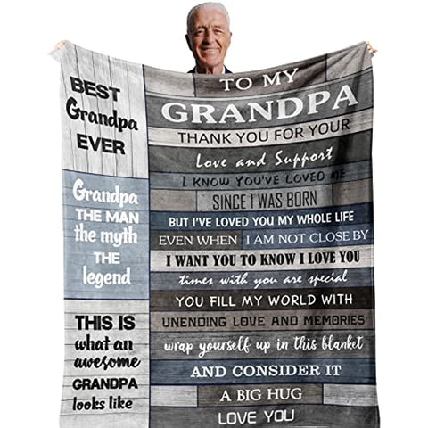 Grandpa Gifts Gifts for Grandpa,Grandpa Birthday Gifts,Best/Great Grandpa Gifts,Birthday Gifts for Grandpa,Grandpa Gifts from Grandchildren/Granddaughter/Grandson,Grandfather Gift Blanket 60”x50”
