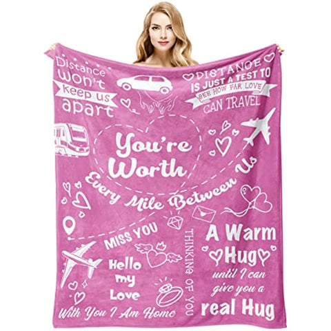 Relationship Gifts, Girlfriend Gifts from Boyfriend, Birthday Gifts for Girlfriend Blanket 60"×50", Romantic Gifts for Her Anniversary Valentines Mother Day, to My Girlfriend Blankets