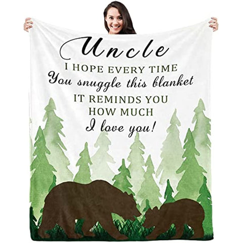 Uncle Gifts for Uncle from Niece Nephew Uncle Birthday Gift Ideas Best Uncle Ever Gifts Cool Presents for New Uncle Soft Throw Blanket 50 * 60