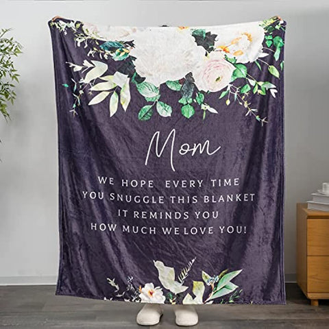 Gifts for Mom, Mother's Day Blanket Gifts for Mom, Mom Birthday Gifts from Daughter or Son, Snuggly Soft Cozy Mothers Day Blanket 60" x 50"