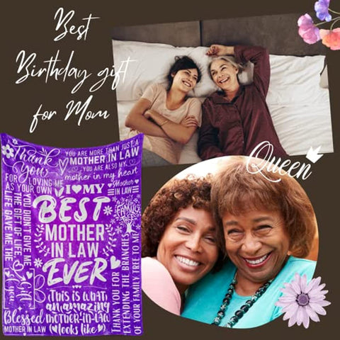 Mother in Law Gifts from Daughter, Birthday Gifts for Mother in Law, Christmas Birthday Mother's Day Thanksgiving Day, Best Mom in The World (65 X 50 Inches)
