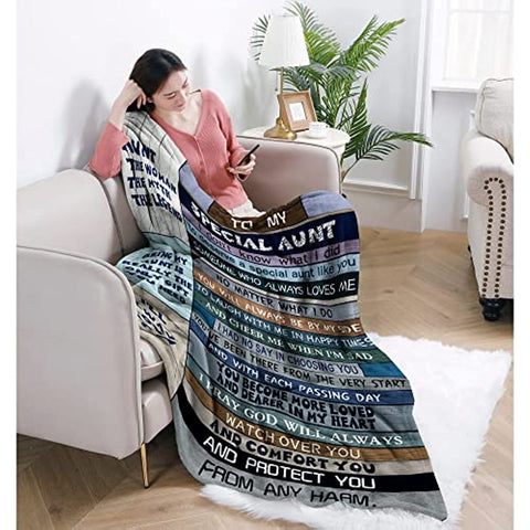 Aunt Gifts from Niece, Auntie Gifts, Best Aunt Ever Gifts, Gifts for Aunts from Niece, Aunt Gifts from Nephew, Aunt Birthday Gift, Great Aunt Gifts Birthday Gift Ideas Blankets 60x50in