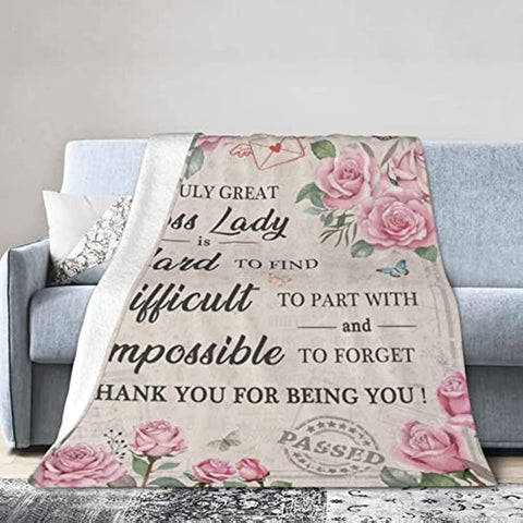 Boss Blanket Boss Gifts for Women Boss Throws Blankets Boss Day Gift Birthday Retirement Valentine's Day Gifts 50"×60"