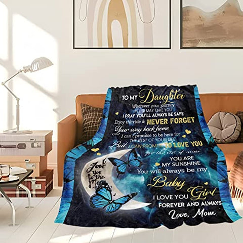 Daughter Gift from Mom-Mothers Day Birthday Gifts for Daughter Adult, Daughter Blanket from Mom-Mother's Day Wedding Anniversary Daughter Gifts 60X50