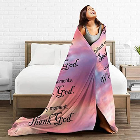Bible Blanket Christian Gifts for Women, Religious Blanket with Inspirational Verse Thoughts and Prayers-Scripture Blanket Catholic Gifts Birthday Gifts Spiritual Gifts for Women
