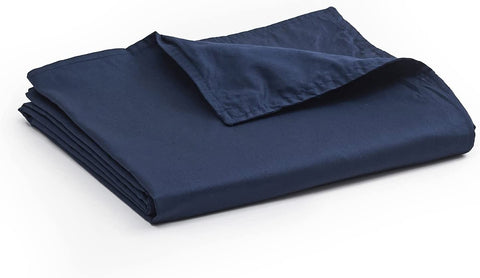 Cooling Bamboo & Cozy Velvet Dual-Sided Duvet for Weighted Blankets (80''x87'') - Blue Grey Print