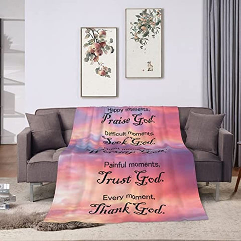 Bible Blanket Christian Gifts for Women, Religious Blanket with Inspirational Verse Thoughts and Prayers-Scripture Blanket Catholic Gifts Birthday Gifts Spiritual Gifts for Women